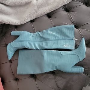 Nastygal croc knee high boots